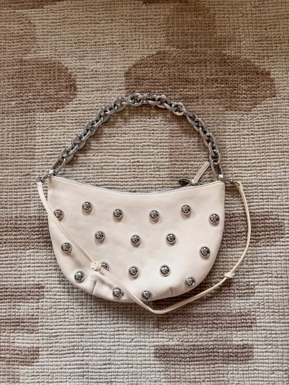 Clare V. Lune studded shoulder bag and shortie strap